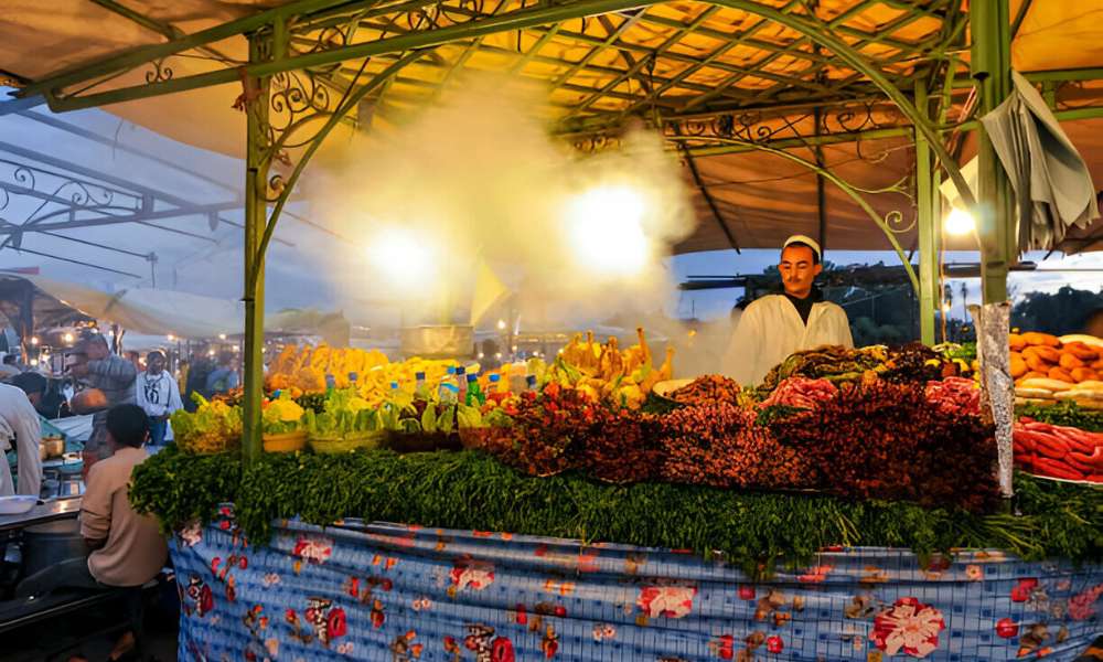 Street Food Stalls of Marrakech: Moroccan Spices and Flavors